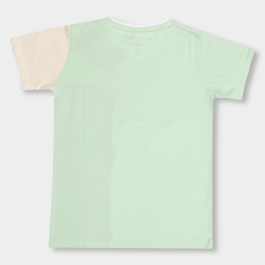Boys' 100% Cotton Half Sleeves T-Shirt , Light Green, large image number null