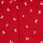 Girls' Fuchsia Butterfly Print Elastic Waist Shorts, रानी (फ्यूशिया), small