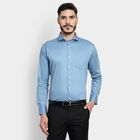 Men's Formal Shirt, मध्यम नीला, small image number null