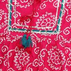 Girls' Bright Fuchsia Pink Printed Kurta and Palazzo Fusion Set, Fuchsia, small