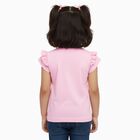 Girls Light Pink Cotton Round Neck Casual T-Shirt, Pink, small