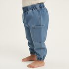 Infants Light Blue Relaxed Fit Cargo Jeans, Mid Blue, small