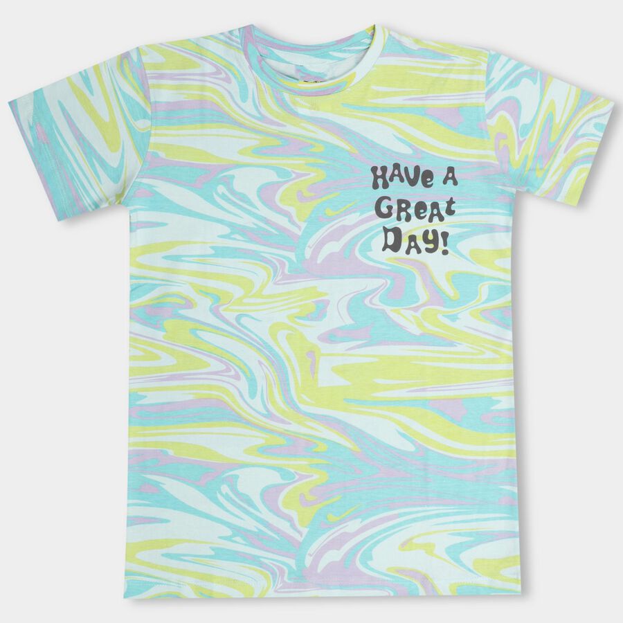 Boys' 100% Cotton Half Sleeves T-Shirt , Light Green, large image number null