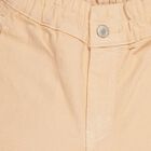 Girls' Light Beige Straight Fit Elastic Waist Jeans, पीच, small image number null