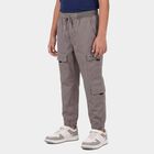 Boys Grey Regular Fit Cargo Trousers, हल्का ग्रे, small