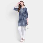 Printed Kurta, Navy Blue, small image number null