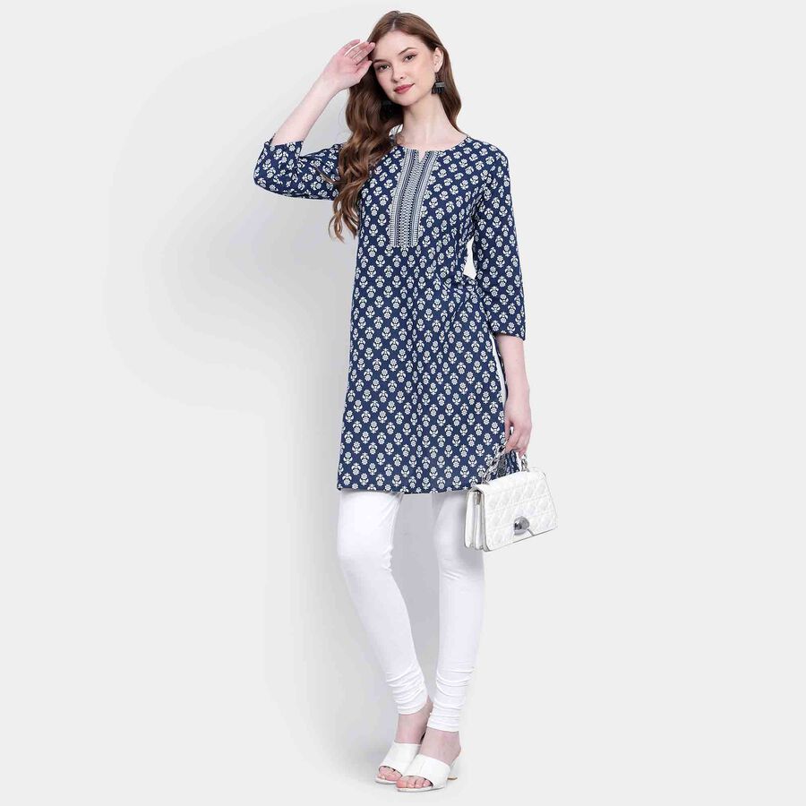 Printed Kurta, Navy Blue, large image number null