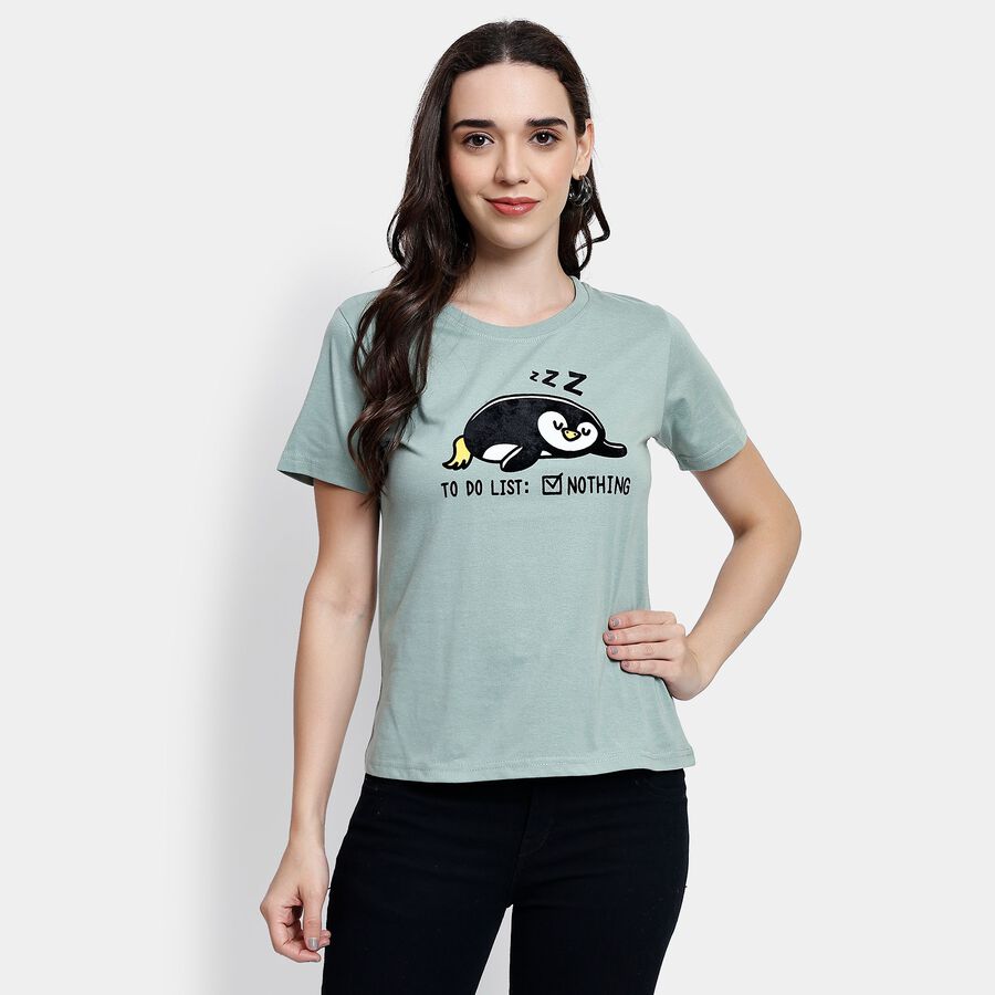 Ladies' Round Neck T-Shirt, Light Green, large image number null