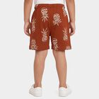Boys Brown Regular Fit Printed Bermuda Shorts, Brown, small