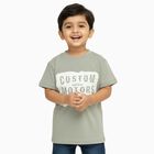Boys Light Sage Green Crew Neck Casual T-Shirt, Light Green, small image number null