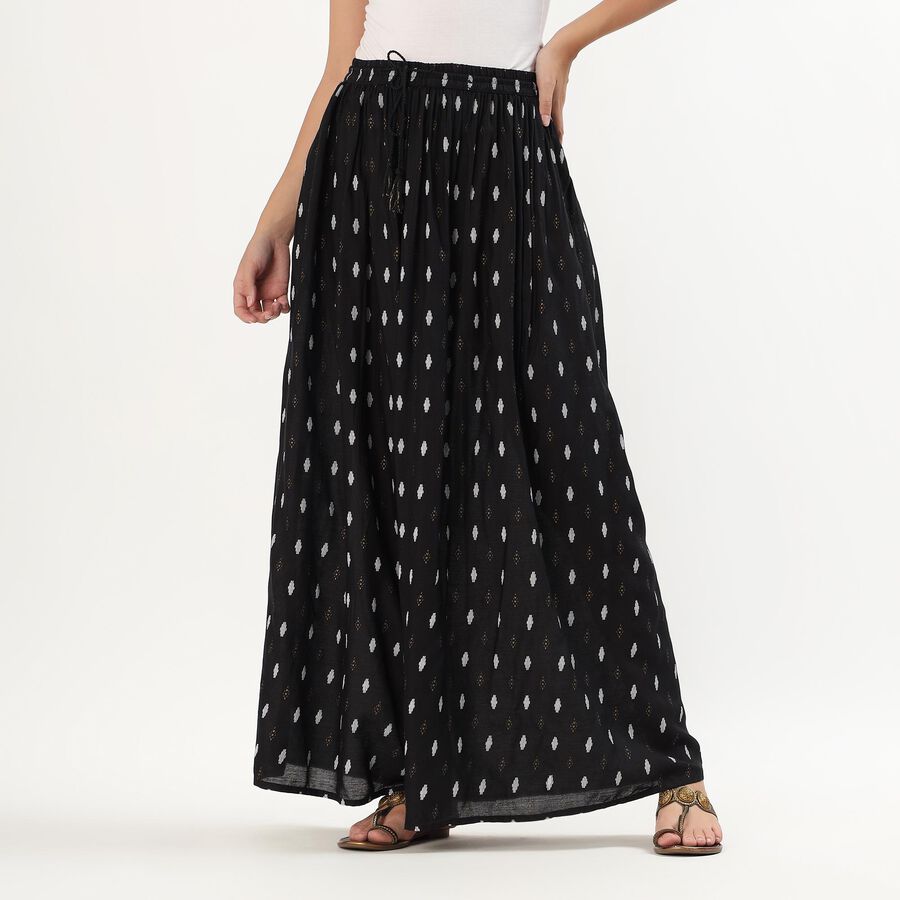 Women's Black Printed Straight Fit Lehenga Skirt , Black, large image number null