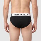 Men's Black Regular Fit Solid Briefs, काला, small