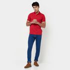 Striped Polo Shirt, Maroon, small image number null