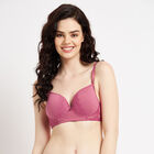 Half Lace Padded Bra, Lilac, small image number null