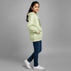 Girls Light Sage Green Hooded Neck Casual Sweatshirt, Light Green, small image number null
