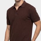 Men Brown Polo Neck Polo T-Shirt, भूरा, small