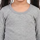 Girls Grey Long Sleeve Thermal, Melange Light Grey, small