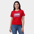 Women's Fuchsia Cotton Round Neck Casual T-Shirt, Fuchsia, small