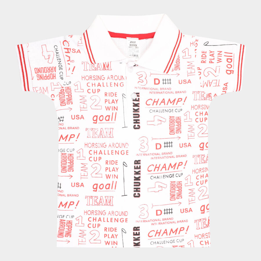 Boys Cotton T-Shirt, White, large image number null