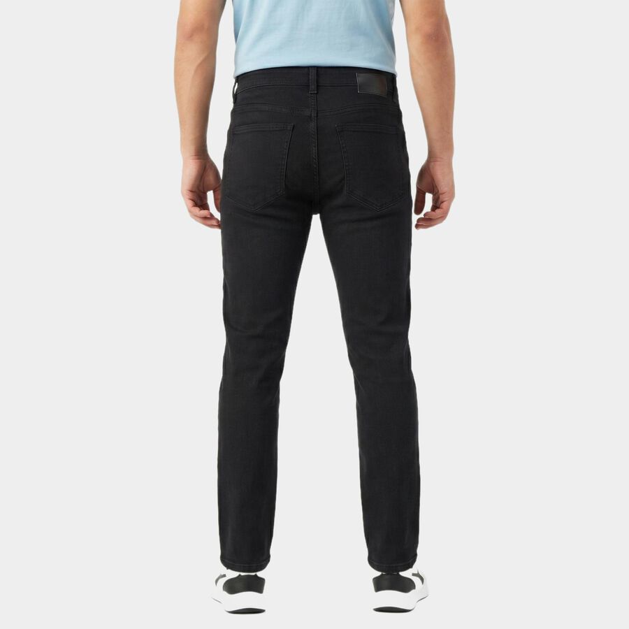 Men's Dark Grey Slim Fit Solid Jeans, गहरा ग्रे, large