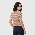 Women's Brown Cotton Polo Neck Crop Top, Brown, small