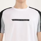 Men's Bright White Crew Neck Athleisure Drifit T-Shirt, सफ़ेद, small