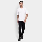 Men's Round Neck Half Sleeves T-Shirt, ऑफ व्हाइट, small