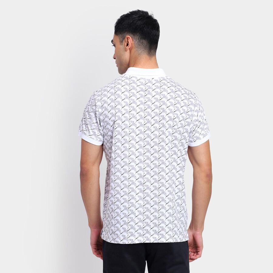 Men's 100% Cotton Collared Half Sleeves T-Shirt , सफ़ेद, large image number null