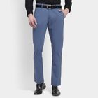 Men's 100% Cotton Slim Fit Casual Trousers , Dark Blue, small image number null