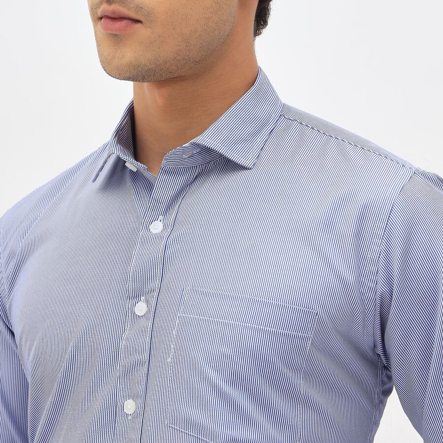 Men's Midnight Blue Classic Formal Shirt, मध्यम नीला, large image number null