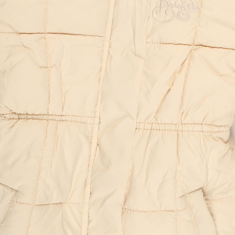 Girls Soft Beige High Neck Casual Jacket, Beige, large image number null