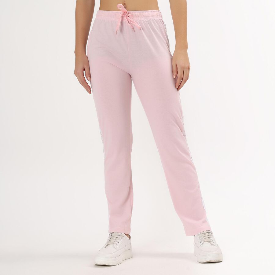 Unisex Black Straight Fit Regular Track Pants, लाइलेक, large image number null