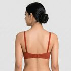 Women's Brown Cotton Blend V Neck Bralette Bra, Brown, small