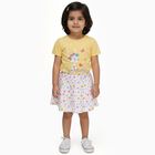 Infants' Bright Yellow Cotton Puff Sleeve Top and Floral Skirt Set, Yellow, small image number null