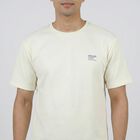 Men's Ecru Melange Round Neck Athleisure T-Shirt, Ecru Melange, small