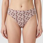 Women's Brown Mid-Rise Printed Panty, Brown, small