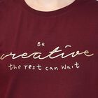 Ladies' Round Neck T-Shirt , Wine, small