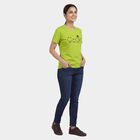 Women's Neon Green Round Neck Casual T-Shirt, Neon Green, small