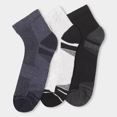 Men's Dark Navy Blue, Light Heather Gray, Jet Black Sports Socks