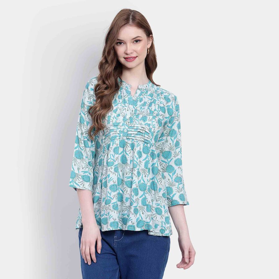 Printed Kurta, Light Blue, large image number null