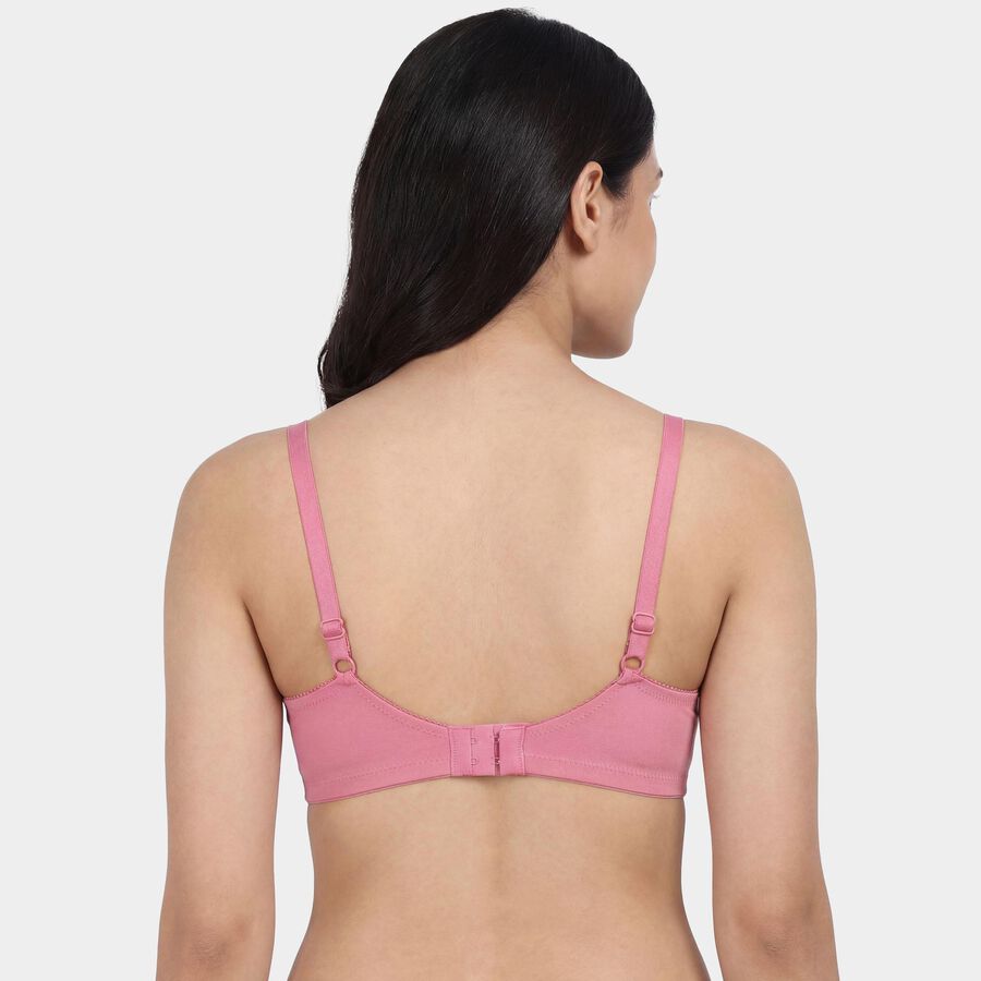 Women's Pink Padded Wireless Seamless T-Shirt Bra, Pink, large