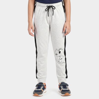 Boys Ecru Melange Jogger Graphic Printed Pyjama