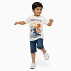 Boys' Off-White Cotton Round Neck Casual T-Shirt, ऑफ व्हाइट, small image number null