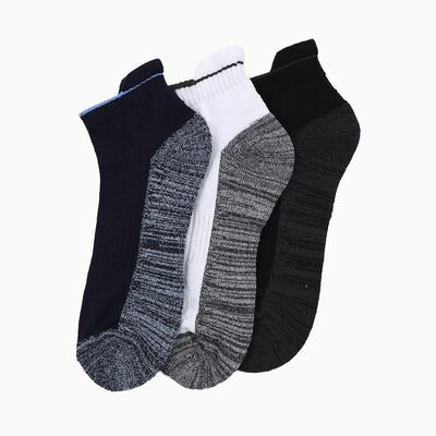 Men's Dark Navy Blue and Black Ankle Length Socks Pack of 3
