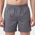 Men's Dark Grey Regular Fit Printed Boxers, गहरा ग्रे, small