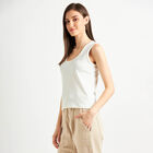 Solid Round Neck T-Shirt, White, small image number null
