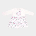 Infants Cotton Printed Frock, Light Pink, small image number null