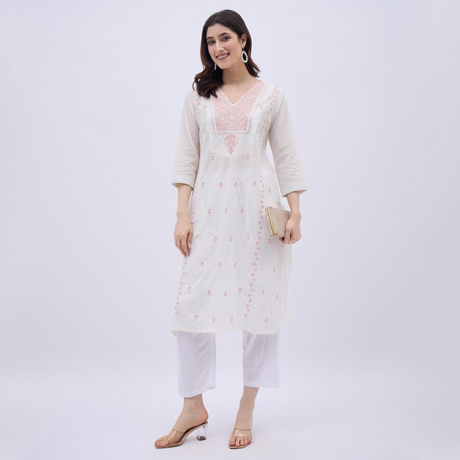 Ladies' 100% Cotton Kurta, Light Pink, large image number null