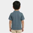 Boys Blue Cotton Polo Neck Casual Boys T-Shirt, मध्यम नीला, small