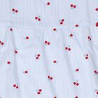 Infants' Blue Regular Fit Cherry Printed Striped Frock, हल्का नीला, small